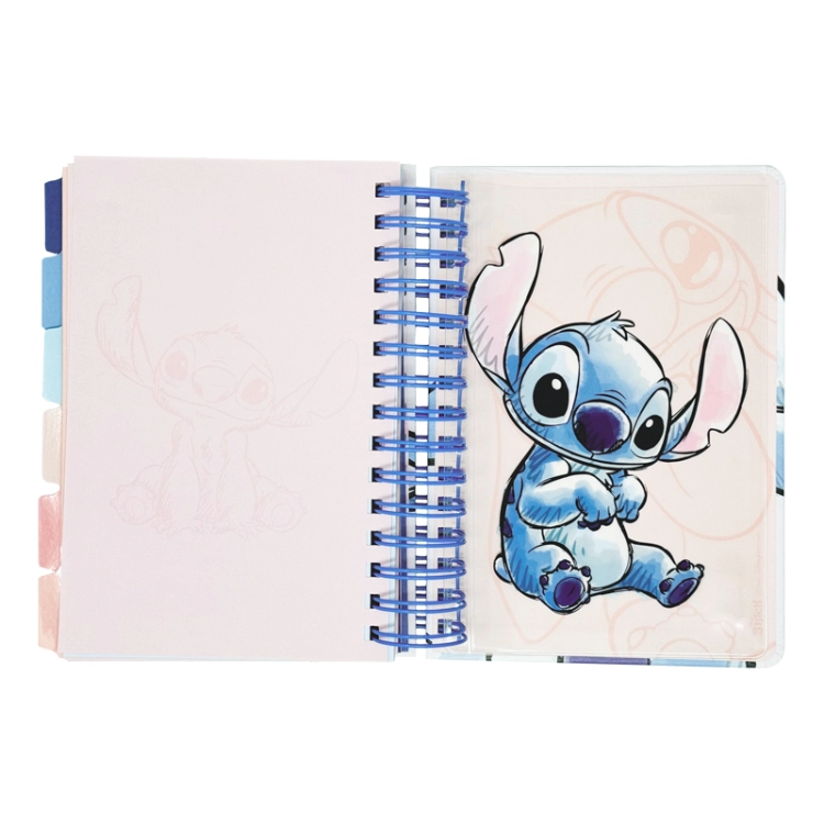 Agenda Mooving 2026 Stitch 14 x 20 cm Dia por Pagina Espiralada Art.1418246